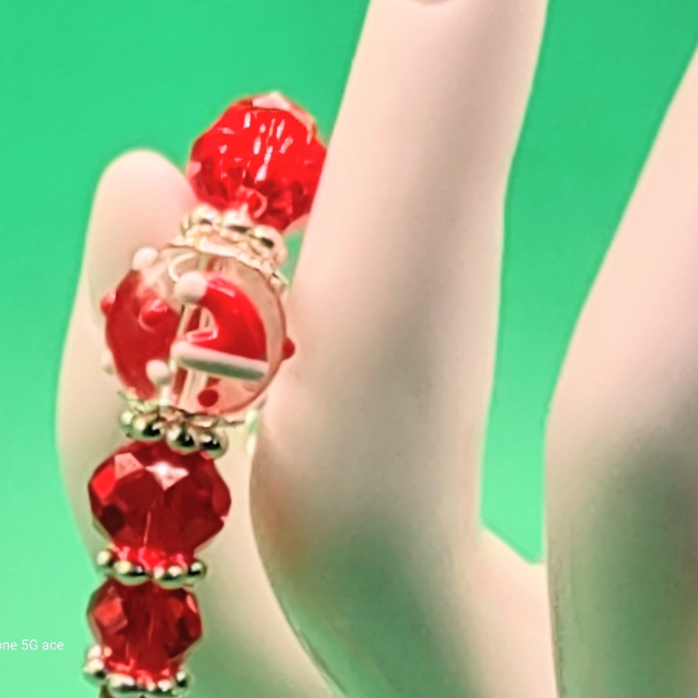 Elegant Red and Silver Beaded Necklace
